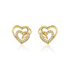 Fashion Heart Shape Copper Inlay Zircon Ear Studs 1 Pair