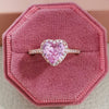 Fashion Heart Shape Copper Plating Inlay Zircon Rings 1 Piece