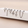 Fashion Heart Shape Metal Plating Inlay Zircon Ear Studs 1 Piece