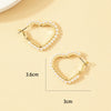 Fashion Heart Shape Mixed Materials Beads Earrings
