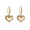 1 Pair Fashion Heart Shape Solid Color Plating 304 Stainless Steel Drop Earrings