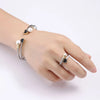 Fashion Heart Shape Stainless Steel Plating Artificial Pearls Bangle
