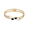Fashion Heart Shape Stainless Steel Plating Artificial Pearls Bangle