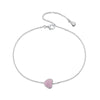 Fashion Heart Shape Sterling Silver Inlay Zircon Bracelets 1 Piece