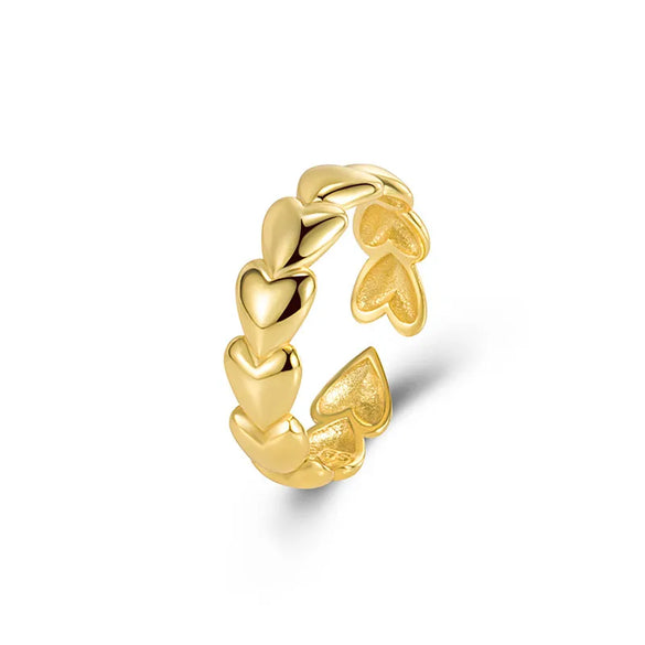 Fashion Heart Shape Sterling Silver Open Ring 1 Piece
