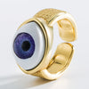 Fashion Heart Shaped Shell Open Ring In Copper With Gold Plated Finish And Micro Pave Zircon Geometric Adjustable Unisex Ring