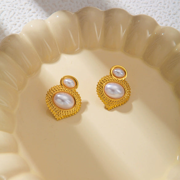 Fashion Heart Shaped Stainless Steel Earrings With Electroplating For Women