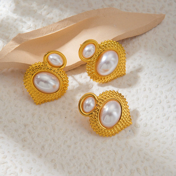 Fashion Heart Shaped Stainless Steel Earrings With Electroplating For Women