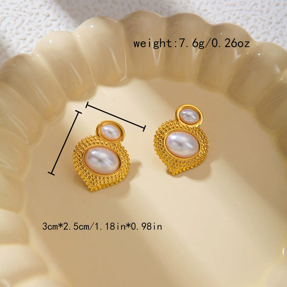 Fashion Heart Shaped Stainless Steel Earrings With Electroplating For Women