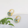 Fashion Heartshaped Brass Electroplated Real Gold Micro Inlaid Zircon Earrings For Female