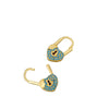 Fashion Heartshaped Brass Electroplated Real Gold Micro Inlaid Zircon Earrings For Female