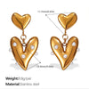 Fashion Heartshaped 18K Goldplated 316L Stainless Steel Women's Earrings