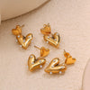 Fashion Heartshaped 18K Goldplated 316L Stainless Steel Women's Earrings