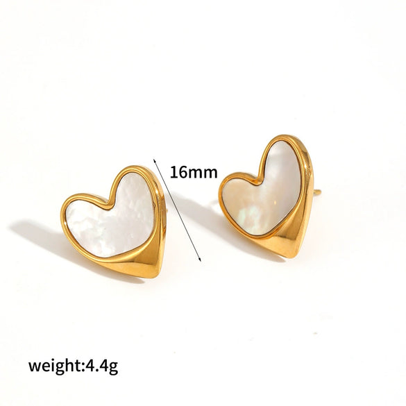 Fashion Heartshaped Titanium Steel Electroplated Women's Earrings