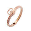 Fashion Heartshaped Titanium Steel Ring With Wave Pattern And Electroplating Treatment