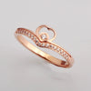 Fashion Heartshaped Titanium Steel Ring With Wave Pattern And Electroplating Treatment