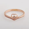 Fashion Heartshaped Titanium Steel Ring With Wave Pattern And Electroplating Treatment
