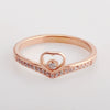 Fashion Heartshaped Titanium Steel Ring With Wave Pattern And Electroplating Treatment