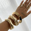 Fashion Heavy Industry Metal Exaggerated Irregular Wave Electroplated Bracelet