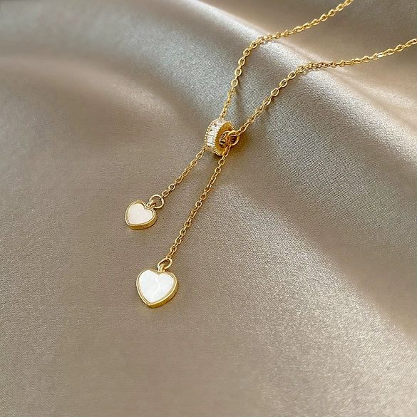 Fashion High End Female Copper And Stainless Steel Geometric Micro Inlaid Zircon Clavicle Necklace