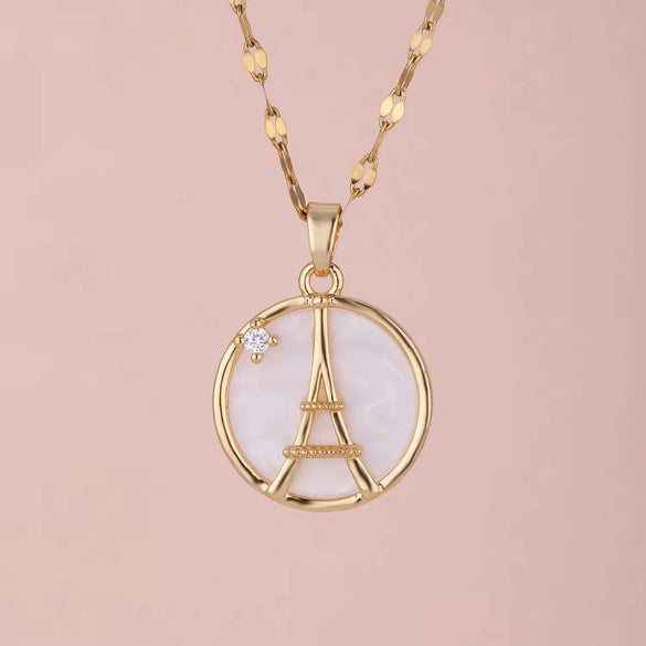 Fashion High End Female Copper And Stainless Steel Geometric Micro Inlaid Zircon Clavicle Necklace