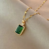 Fashion High End Female Copper And Stainless Steel Geometric Micro Inlaid Zircon Clavicle Necklace