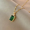 Fashion High End Female Copper And Stainless Steel Geometric Micro Inlaid Zircon Clavicle Necklace