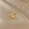 Fashion High End Female Copper And Stainless Steel Geometric Micro Inlaid Zircon Clavicle Necklace