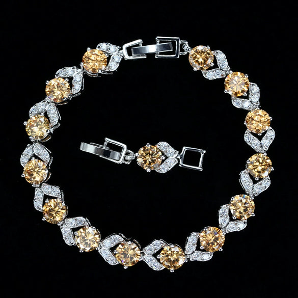 Fashion Highend Atmosphere Color With Diamond White Crystal Aaa Zircon Bracelet Women's Hand Jewelry Wholesale