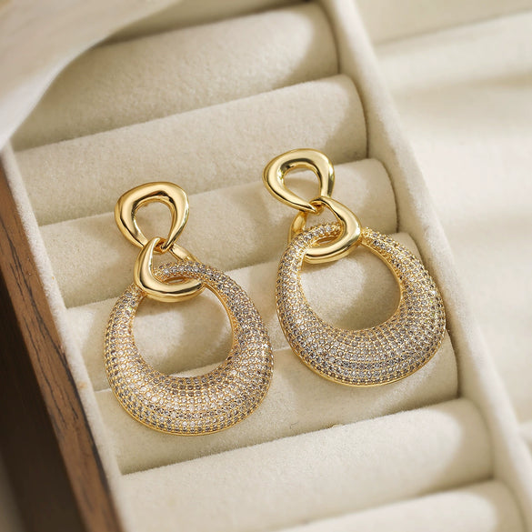 Fashion Highend Copper Plated Geometric Earrings For Women