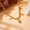 Fashion Highend Retro Doublelayered Goldplated Stainless Steel Palm Eye Pendant Necklace