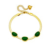 Fashion Highend Retro Simple Emerald Titanium Steel Blade Chain Bracelet For Women With Electroplating