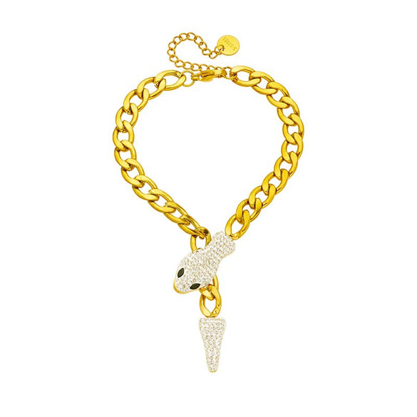 Fashion Highend Snake Head Tail Jewelry Bracelet Stainless Steel Animal Zodiac Electroplated For Women