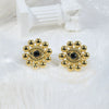 Fashion Highend Stainless Steel Electroplated Sunflower And Devil's Eye Ring For Unisex