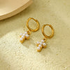 Fashion Highend Titanium Steel Geometric Cross Earrings For Women With Electroplating Treatment