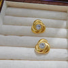 Fashion Highgrade Stainless Steel Flower Pattern Earrings With Diamond Design And Rose Gold Inlaid Zircon