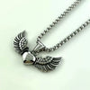 Fashion Hip Hop Angel Wings Pendant Titanium Steel Necklace With Doll Pattern And Polishing Treatment