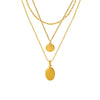 Fashion Hip Hop Double Chain Necklace With Geometric Queen Portrait Round Oval Pendant Electroplated Titanium Steel Jewelry For Women