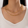 Fashion Hiphop Alloy Geometric Singlelayer Clavicle Necklace With Electroplating Treatment