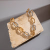 Fashion Hiphop Alloy Geometric Singlelayer Clavicle Necklace With Electroplating Treatment