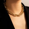 Fashion Hiphop Alloy Geometric Singlelayer Clavicle Necklace With Electroplating Treatment