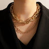 Fashion Hiphop Alloy Geometric Singlelayer Clavicle Necklace With Electroplating Treatment
