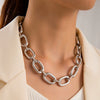 Fashion Hiphop Alloy Geometric Singlelayer Clavicle Necklace With Electroplating Treatment