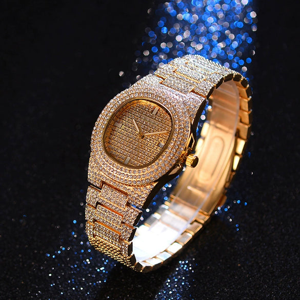 Fashion Hiphop Style Alloy And Stainless Steel Rectangle Dial Watch Bracelet Necklace Set