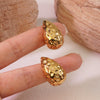 Fashion Hollow Dropshaped Stainless Steel Earrings Plated With Gold Minimalist Style