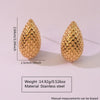 Fashion Hollow Dropshaped Stainless Steel Earrings Plated With Gold Minimalist Style