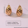 Fashion Hollow Dropshaped Stainless Steel Earrings Plated With Gold Minimalist Style