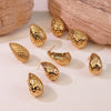 Fashion Hollow Dropshaped Stainless Steel Earrings Plated With Gold Minimalist Style
