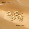 Fashion Hollow Flower Titanium Steel And Stainless Steel Earrings Vacuum Plated With 18K Gold