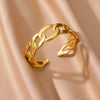 Fashion Hot Flower Stainless Steel Open Bracelet With Exaggerated Hollow Flower Leaves And Electroplating Treatment